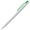 Ручка шариковая Pin, белая с зеленым (Изображение 2)