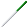 Ручка шариковая Pin, белая с зеленым (Изображение 3)