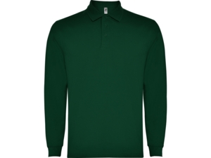 Рубашка поло Carpe мужская с длинным рукавом (зеленый бутылочный ) XL