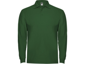 Рубашка поло Estrella мужская с длинным рукавом (зеленый бутылочный ) XL