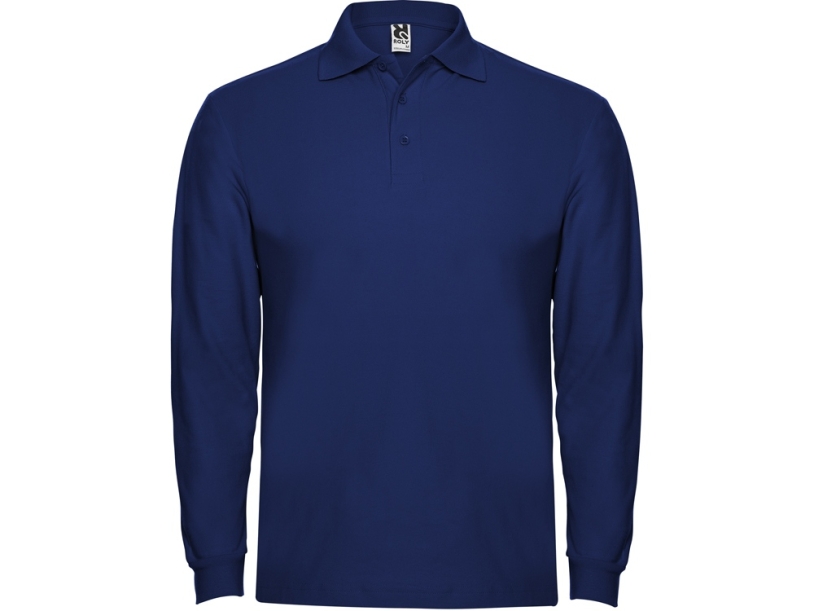 Рубашка поло Estrella мужская с длинным рукавом (синий) 3XL (Изображение 1)