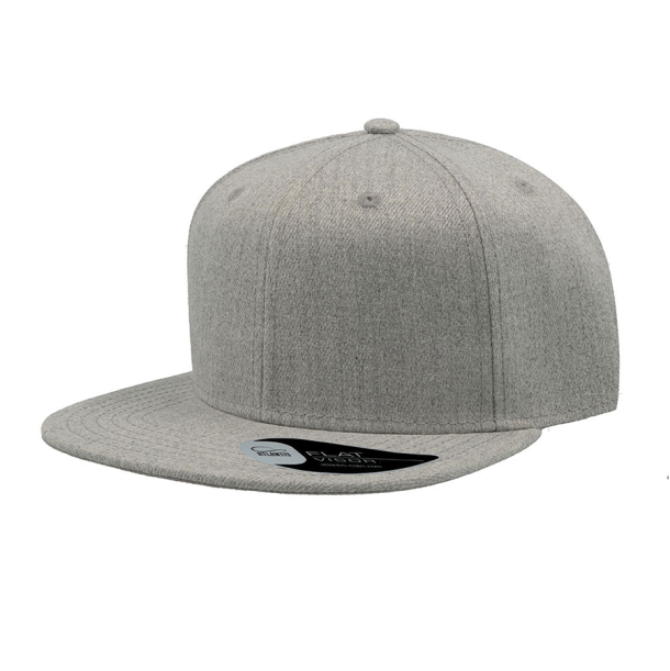 Бейсболка "SNAP BACK", серый меланж, 100% п/э,100% х/б, 400 гр/м2, пластиковая застежка (Изображение 1)