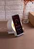Bluetooth колонка-подставка "Smart Sound" с беспроводным (10W) зарядным устройством и подсветкой (белый) (Изображение 3)