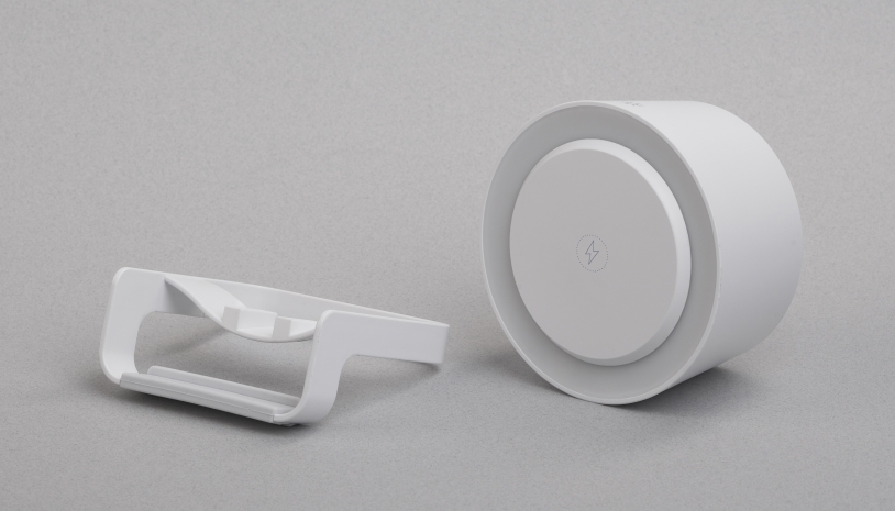 Bluetooth колонка-подставка "Smart Sound" с беспроводным (10W) зарядным устройством и подсветкой (белый) (Изображение 7)