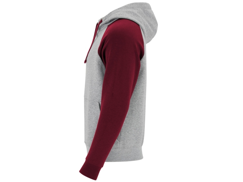 Толстовка с капюшоном Badet мужская (бордовый/серый меланж) 2XL (Изображение 3)