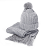 Вязаный комплект шарф и шапка GoSnow, меланж c фурнитурой, меланж, 70% акрил,30% шерсть (Изображение 1)