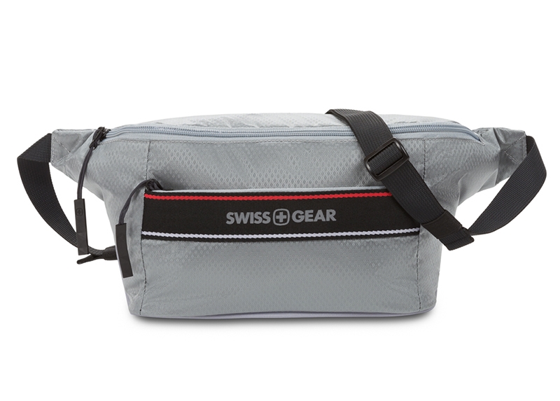 Сумка на пояс SWISSGEAR, светло-серая, полиэстер с плетением рип-стоп, 38 x 5 x 15 см (Изображение 1)