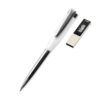 Ручка металлическая Memphys c флешкой, белый (Изображение 1)