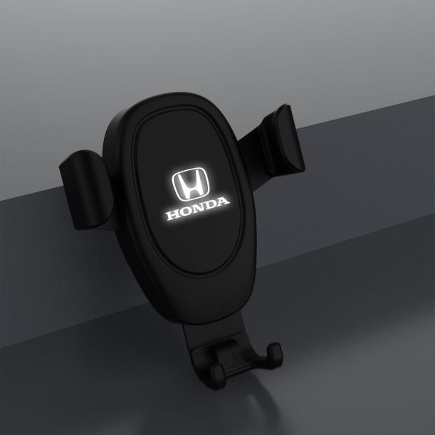 Автомобильное беспроводное (10W) зарядное устройство "Clamp SOFTTOUCH" с подсветкой логотипа, покрытие soft touch (черный) (Изображение 1)