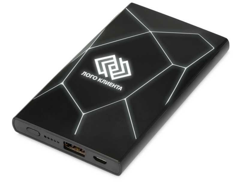 Портативное беспроводное зарядное устройство Geo Wireless, 5000 mAh, черный (Изображение 1)