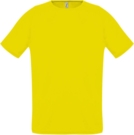 Футболка унисекс Sporty 140 лимонно-желтая, размер XXs