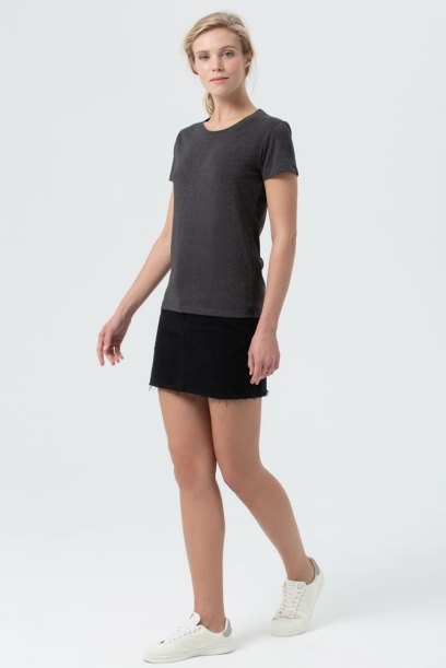 Футболка женская Regent Fit Women черный меланж, размер XXL (Изображение 7)