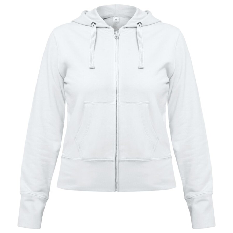 Толстовка женская Hooded Full Zip белая, размер L