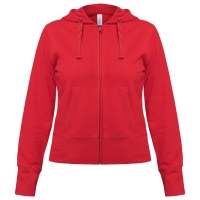 Толстовка женская Hooded Full Zip красная, размер XXL