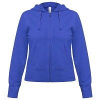 Толстовка женская Hooded Full Zip ярко-синяя, размер M