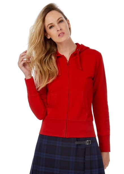 Толстовка женская Hooded Full Zip ярко-синяя, размер XL (Изображение 5)