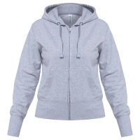 Толстовка женская Hooded Full Zip серый меланж, размер L