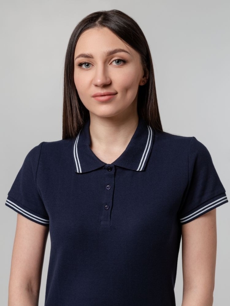 Рубашка поло женская Virma Stripes lady, темно-синяя, размер L (Изображение 7)