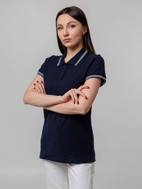 Рубашка поло женская Virma Stripes lady, темно-синяя, размер L (Изображение 8)