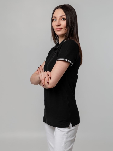 Рубашка поло женская Virma Stripes Lady, черная, размер M (Изображение 6)