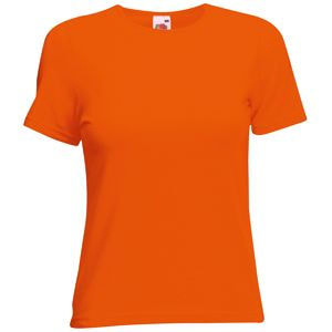 Футболка "Lady-Fit Crew Neck T", оранжевый_S, 95% х/б, 5% эластан, 210 г/м2 (Изображение 1)