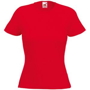 Футболка "Lady-Fit Crew Neck T", красный_S, 95% х/б, 5% эластан, 210 г/м2 (Изображение 1)