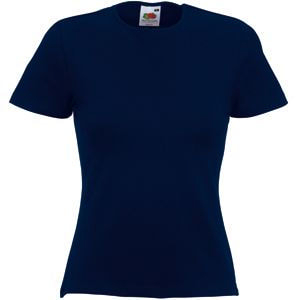 Футболка "Lady-Fit Crew Neck T", глубокий темно-синий_XL, 95% х/б, 5% эластан, 210 г/м2 (Изображение 1)