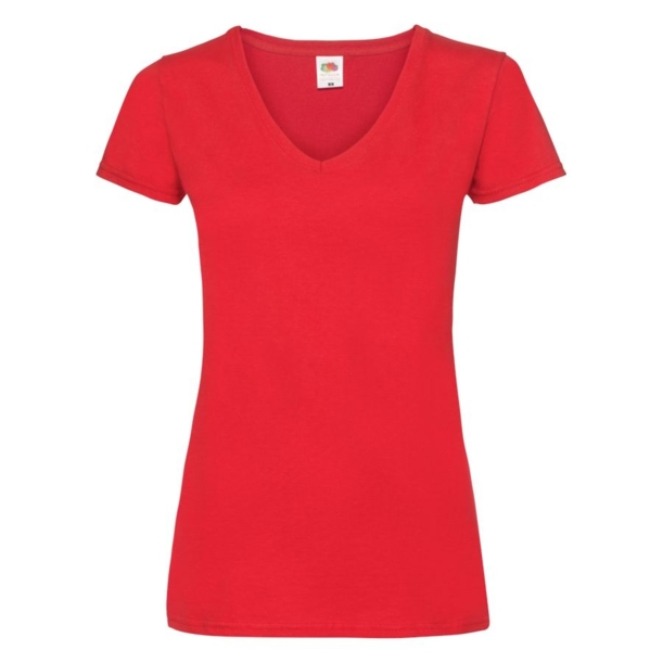 Футболка "Lady-Fit V-Neck T", красный_M, 95% х/б, 5% эластан, 210 г/м2 (Изображение 1)