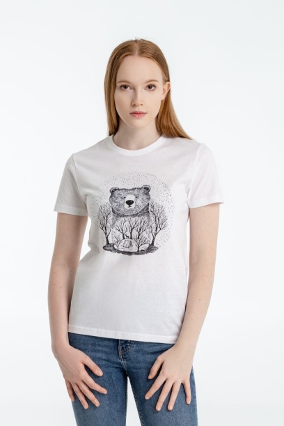 Футболка женская Bear, белая, размер S (Изображение 1)