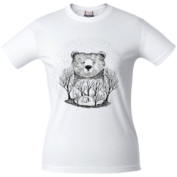 Футболка женская Bear, белая, размер S (Изображение 2)