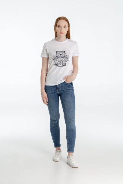 Футболка женская Bear, белая, размер S (Изображение 3)