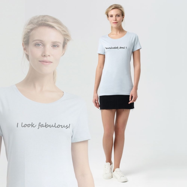 Футболка женская I Look Fabulous, голубая, размер XL (Изображение 4)