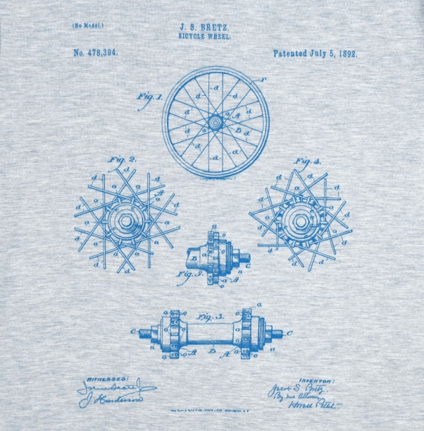 Футболка приталенная Old Patents. Wheel, голубой меланж, размер S (Изображение 3)