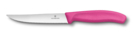 Нож для стейка и пиццы VICTORINOX SwissClassic &quot;Gourmet&quot;, 12 см, с волнистой кромкой, розовый