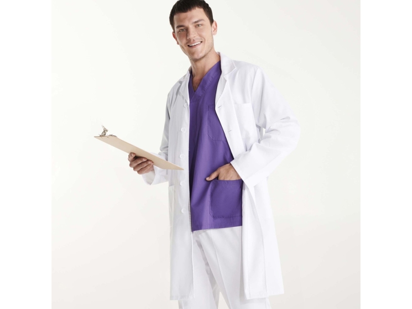Халат Vaccine, унисекс (белый) 3XL (Изображение 6)