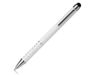 Ручка-стилус металлическая шариковая (белый)  (Изображение 1)