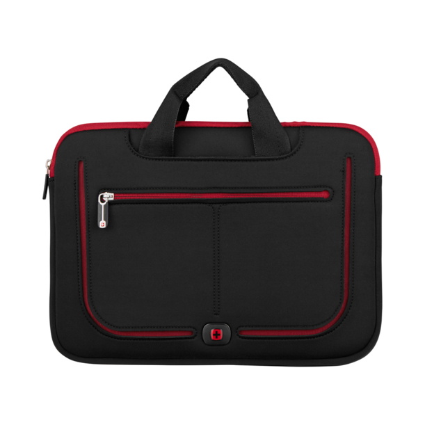 Сумка-чехол для ноутбука WENGER 13", чёрный с красными элементами, 100% нейлон, 33х24х2 см, 2 л (Изображение 1)
