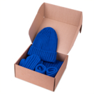 Набор подарочный НАСВЯЗИ©: шапка, шарф,  варежки, носки, синий