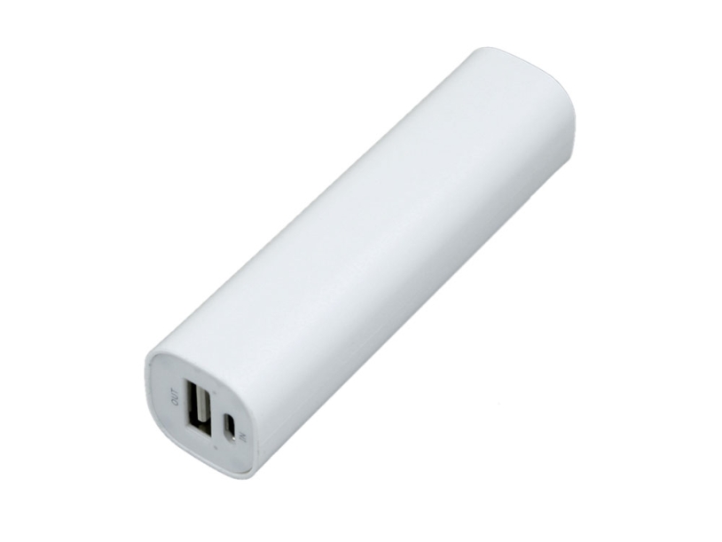 Внешний аккумулятор Digi прямоугольной формы, 2600 mAh (белый) 2600 mAh (Изображение 1)