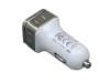Автомобильная зарядка CC-03, 2 USB порта, квадратное основание для логотипа, серебро (Изображение 3)