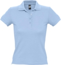 Рубашка поло женская People 210 голубая, размер M