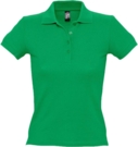 Рубашка поло женская People 210 ярко-зеленая, размер M