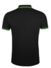 Рубашка поло мужская Pasadena Men 200 с контрастной отделкой, черный/зеленый, размер L (Изображение 6)