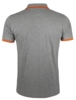 Рубашка поло мужская Pasadena Men 200 с контрастной отделкой, серый меланж/оранжевый, размер XL (Изображение 2)
