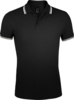 Рубашка поло мужская Pasadena Men 200 с контрастной отделкой черная с белым, размер S (Изображение 1)