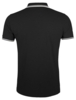 Рубашка поло мужская Pasadena Men 200 с контрастной отделкой черная с белым, размер S (Изображение 2)