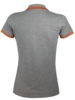 Рубашка поло женская Pasadena Women 200 с контрастной отделкой, серый меланж/оранжевый, размер M (Изображение 2)