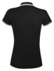 Рубашка поло женская Pasadena Women 200 с контрастной отделкой черная с белым, размер S (Изображение 2)
