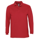 Рубашка поло мужская с длинным рукавом Winter II 210 красная, размер S