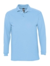 Рубашка поло мужская с длинным рукавом Winter II 210 голубая, размер S